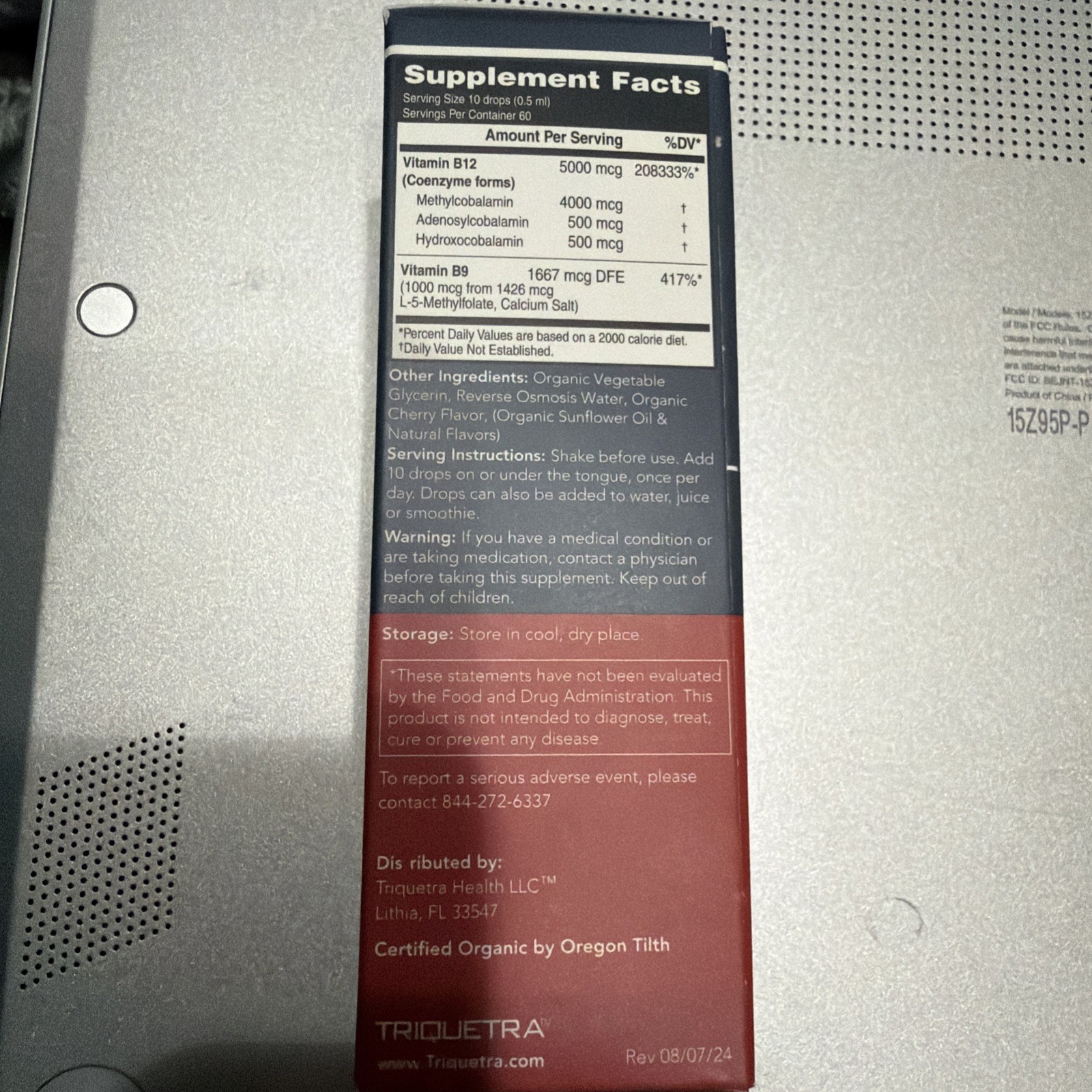 Triquetra BioActive B12 5000 MCG Plus L-L-Methylfolate Hydroxy-B12 Adenosyl-B12