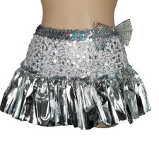 Lot of 9 Stand Out Silver Ruffled TAP SKIRT ONLY 4-CXS, 2-CS, 3-CM Dance Costume