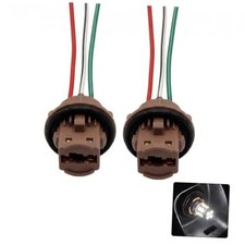 2PCS 7443 Brake Light Socket, T20 Female Pigtail Harness Connector, High-Temp