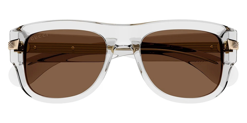 New Gucci Men Square Sunglasses GG1517S 004 Crystal/Brown Lens 54mm - Image 2 of 3