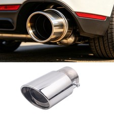 Stainless Steel Round Exhaust Pipe Tail Muffler Auto Car Chrome Tip Accessories