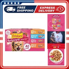 Wet Cat Food Variety Pack 40 Cans 5.5 oz Friskies Prime Filets