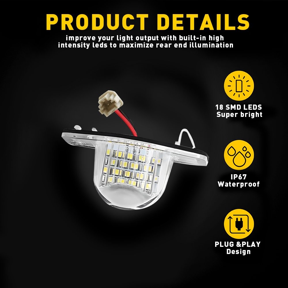 LED License Plate Light Lamp For Honda CR-V HR-V Sedan Odyssey Insight Brighter thumbnail 3