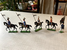 Heyde figure in latta cavaliere - 5 pezzi in plastica piena - cavaliere lancia/usar/bandiera