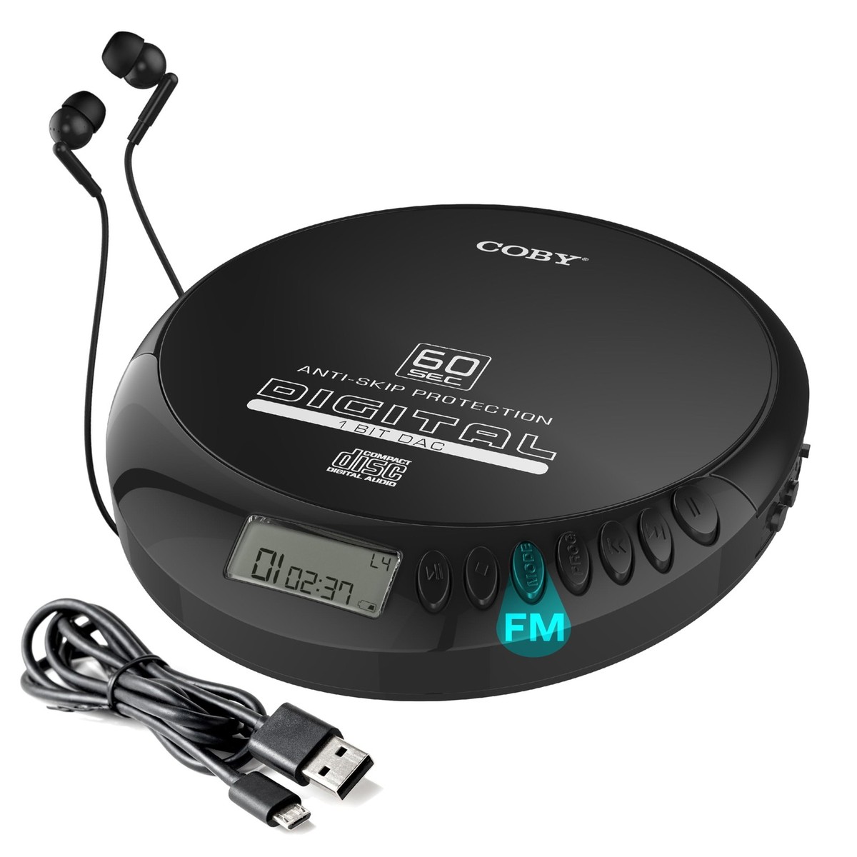 Coby Portable Compact Anti-skip CD Player Lightweight & Shockproof