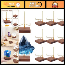 10 Pcs Adjustable Crystal Display Stand with Wooden Base  Metal Arms for Fossil