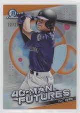 2021 Bowman Chrome 40-Man Futures Orange Refractor 12/25 Zac Veen #FMF-7 0l9t