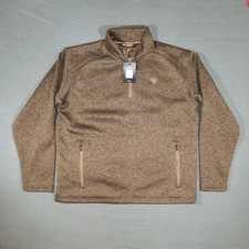 Ariat Caldwell Logo 1/4 Zip Pullover Sweater Mens Size XL Carafe Brown NWT