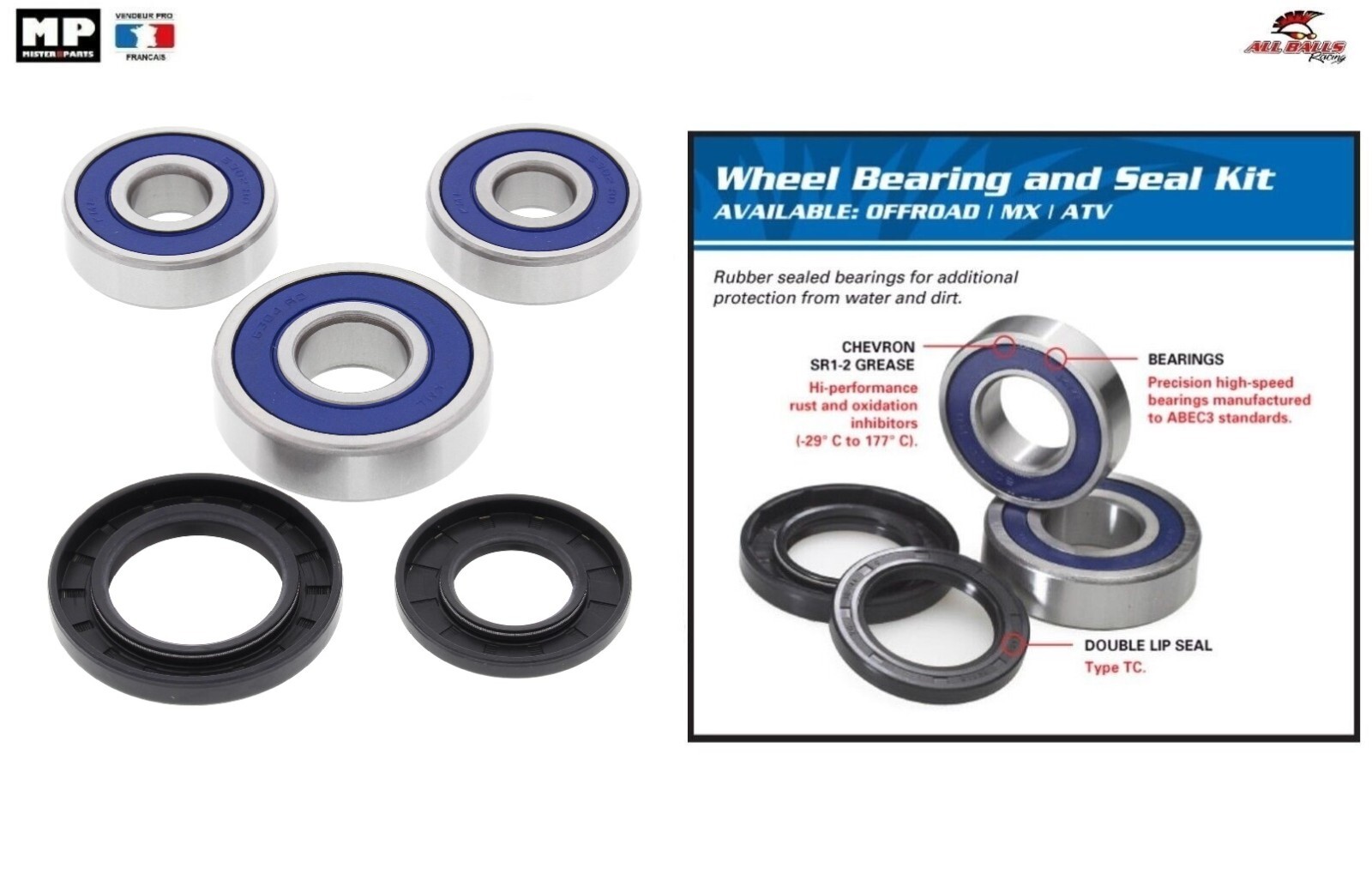 Roulement de roue arrière 25-1546 pour moto Yamaha RZ 350 de 1984 à 1985