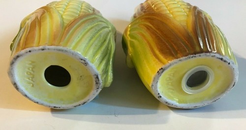 VINTAGE ~ CERAMIC "CORN COB" ANTHROPOMORPHIC SALT & PEPPER SHAKER SET ~ JAPAN - Picture 4 of 6
