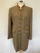 Stunning Farlows Ladies Green Tweed Coat Size 16
