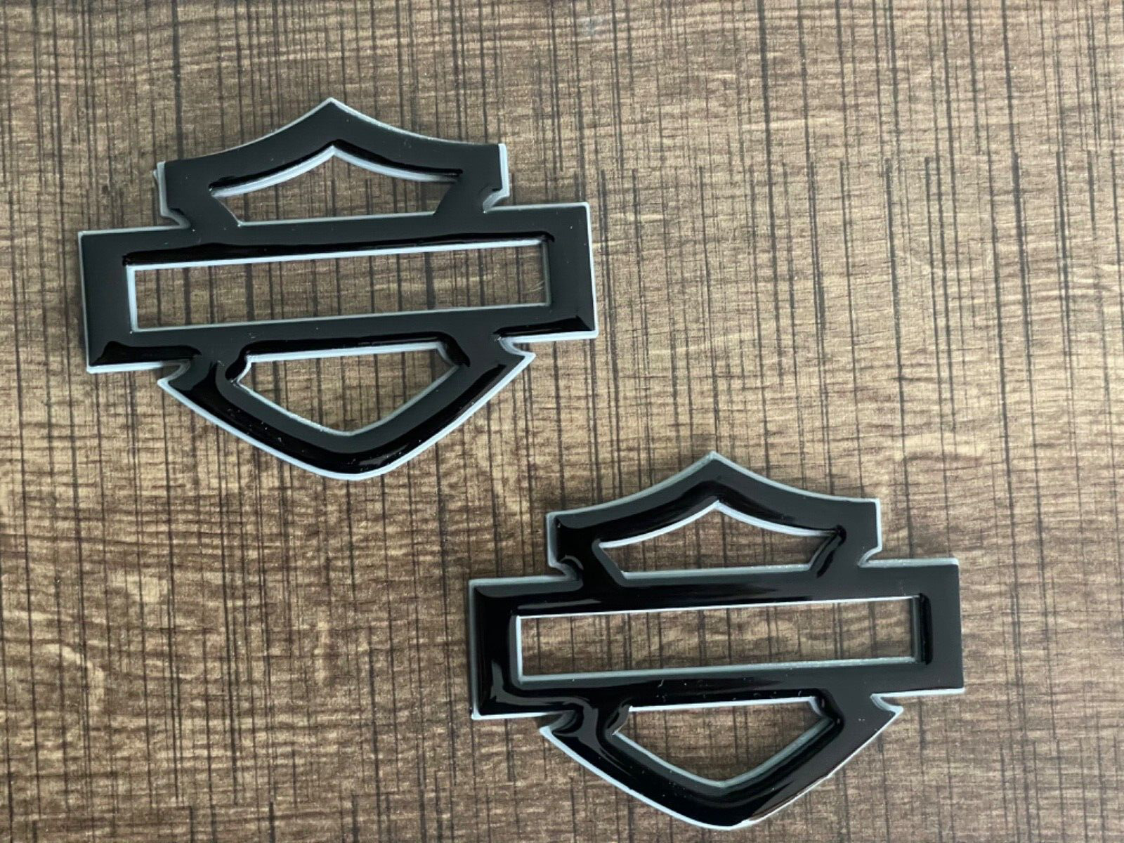 Harley Davidson Emblems, 2 pcs, Grey&Black, Fuel Gas Tank Emblems Badge!