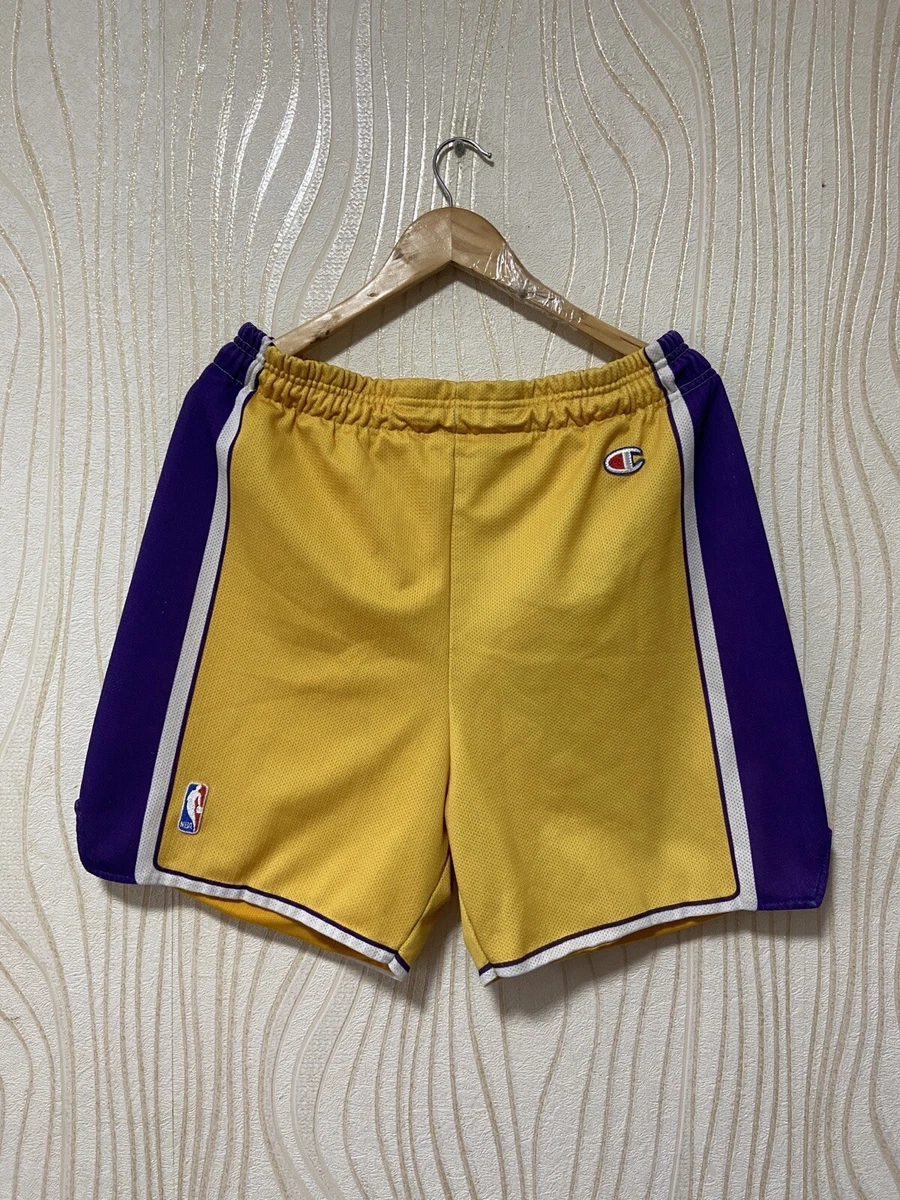 LOS ANGELES LAKERS BASKETBALL SHORTS CHAMPION NBA sz L MEN YELLOW