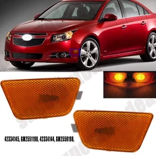 Pair For Chevy Cruze 2011-2015 Front Bumper Reflector Side Marker Light W/Bulb