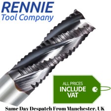 Solid Carbide Chipbreaker 3 Flute Hogging / Roughing Coated Router Bits For Wood