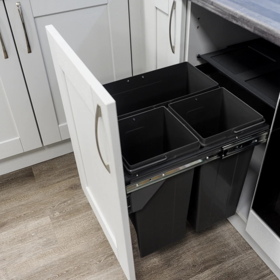 68L Integrated Pull Out Kitchen Waste & Recycling Bin for 500mm Cabinet 68 Litre - Image 2 of 4