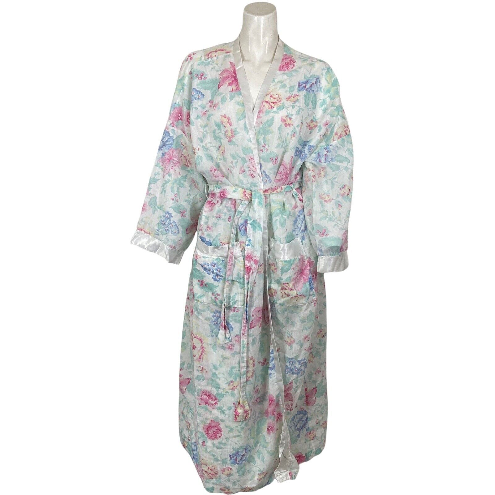 Popular 2021 model shop is the lowest price challenge Vintage Appel Robe Floral Satin Size Large Womens Trim