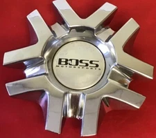 ONE USED BOSS MOTORSPORTS CUSTOM CHROME CENTER CAPS S206 AFTERMARKET C 3618