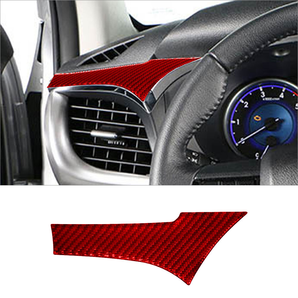 Red Carbon Fiber Top Of Driver Side Air Vent Cover Trim For Toyota Hilux