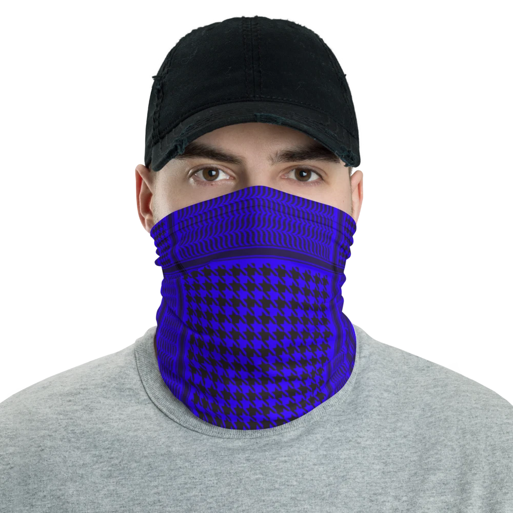 Royal Blue Plain Color Keffyeh Shemagh Print Neck Gaiter