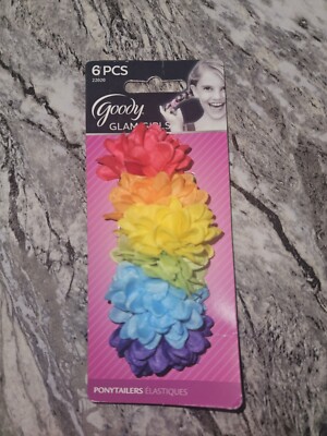 Goody Styling Essentials Girls Hair Terry O's, Ouchless Flower, 6 Ct., 1 Pack Ea