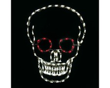 Halloween Skull Outdoor Decoration LED Wireframe 29" Spooky Season Display