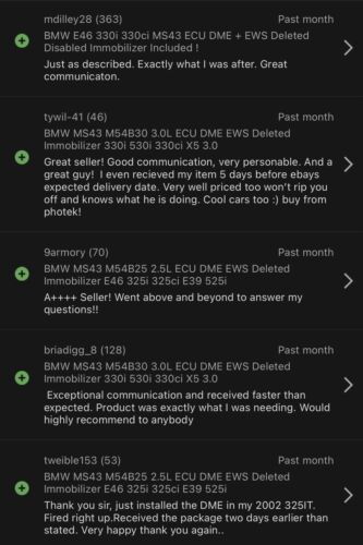BMW MS43 M54B30 3.0 ECU DME E46 330i 330ci E39 530i Factory Tune With No EWS - Picture 7 of 7
