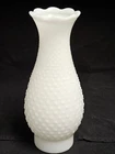 Vintage 10" White Milk Glass Hobnail Hurricane Lamp Chimney Shade 2.8-3" Fitter