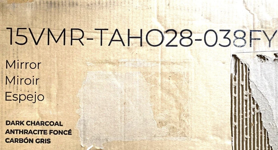 Ove Decors Tahoe 36"x28" Framed Bathroom Mirror - Dark Charcoal (gray)  NEW - Image 4 of 4