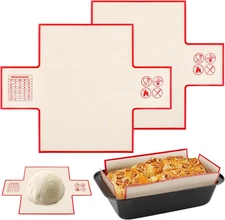 2Pcs Silicone Bread Loaf Pan Liner for Dutch Oven, Extra Thick Nonstick＆Reusable