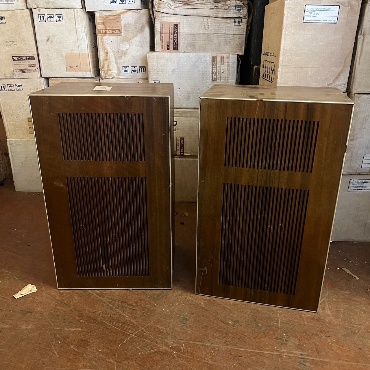 Pair Vintage FRC Ltd Made in England 203SL Wooden Hifi Speakers *RARE*