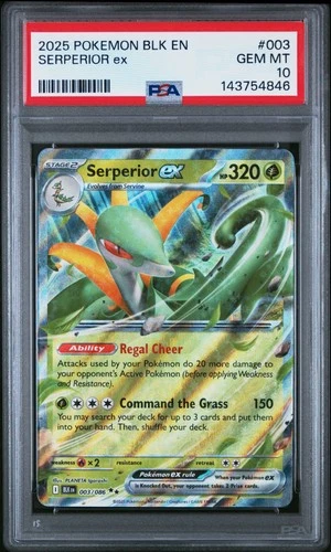 2025 POKEMON BLK EN-BLACK BOLT #003 SERPERIOR EX PSA 10