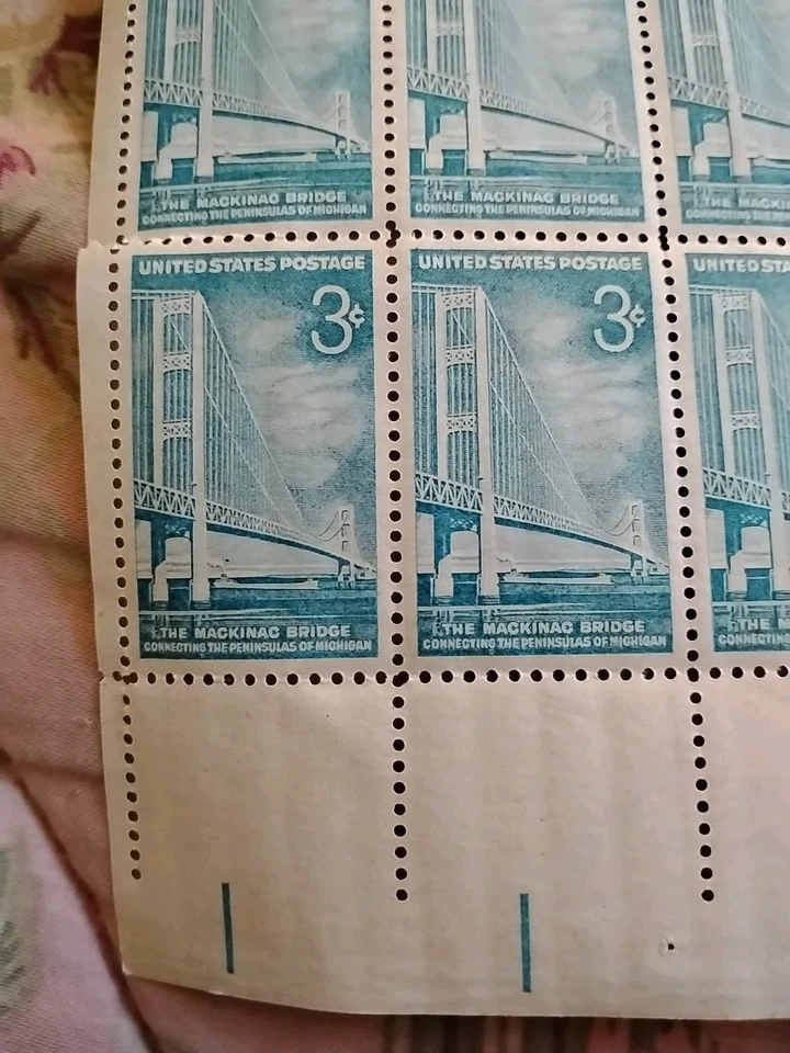 Plate Block of 50stamps .3 cent - The Mackinac Bridge - Full Set - Image 2 of 4