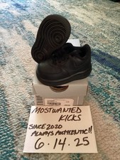 DS 2008 Nike Air Force 1 Low Triple Black TD Toddler Size 2.5C