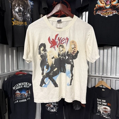 Vixen World Tour Band T Shirt Sz L Glam Metal O 1980s vintage concert t-shirt, vintage, single stitch, B+ condition