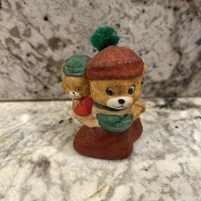 Vintage Jasco Caring Critter Chimer Piggyback Bears Christmas Bell Ornament 3"