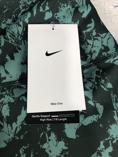 Nike One Printed High Rise 7/8 Ankle Leggings Womens Size Small FZ3229-338 Green - Picture 3 of 7