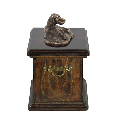 Setter anglais urne avec une statue en bois Art-Dog - Photo 1/4