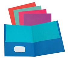 2 Pocket Textured Paper Blue, Purple, Teal, 25-Count Assorted Colors Folders