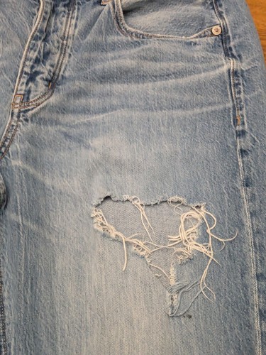 American Eagle Tomgirl Light Wash Button Fly High Rise Jeans Size 8 32x28  - Picture 10 of 19