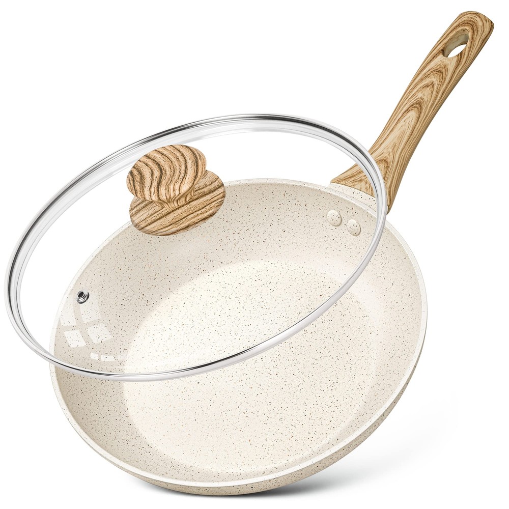 10 Inch Nonstick Frying Pan with Lid, Nonstick Pan with Non-Coating, Nonstick...