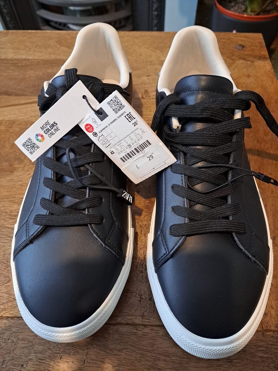 Zara Basic Black Trainers New Zara Mens Size Black Smart Trainers