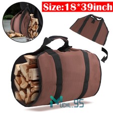 Firewood Carrier Log Bag Waxed Canvas Log Tote Bag Fireplace Fire Wood Carriers