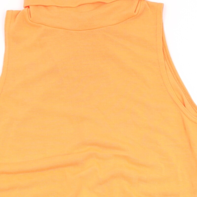 Select Womens Orange Polyester Basic T-Shirt Size… - image 5