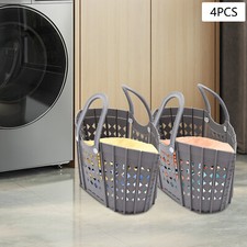 4pcs 40L Large Laundry Basket Waterproof Portable Laundry Hamper Collapsible PP