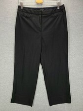 Talbots Womens Cropped Pants Size 10 Black Pockets Flat Front Straight High Rise