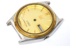 Gold / metal color case with a Seiko dial (stuck!) and hands for parts     -3832
