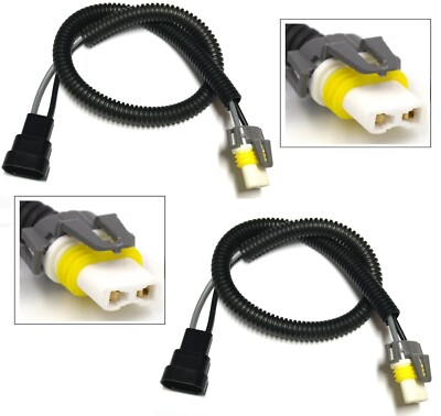 HID Extension Wire Ceramic 9006 Two Harness Fog Light Connector Socket Ballast