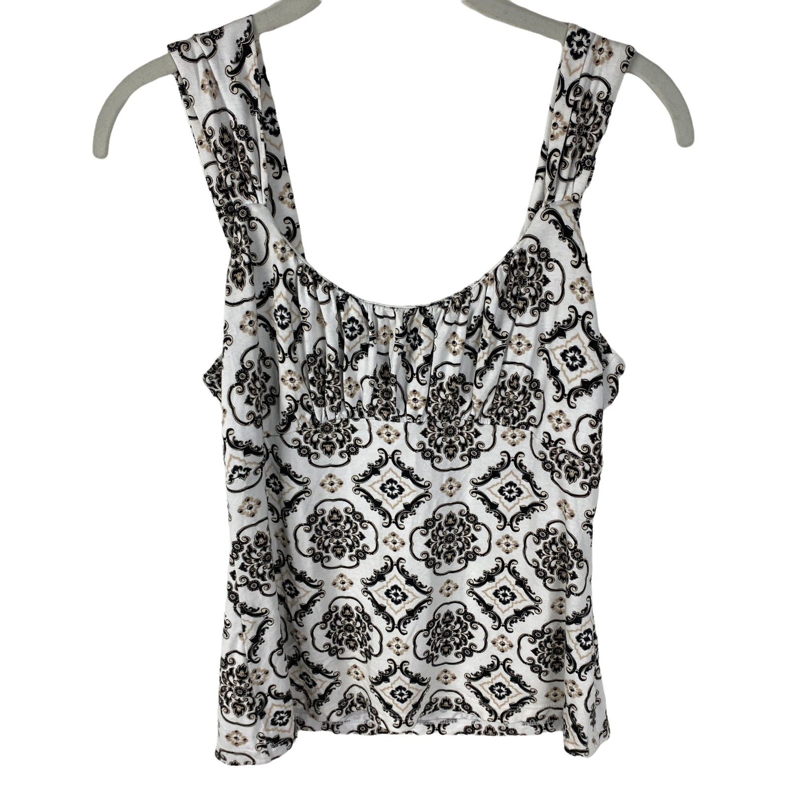 WHBM White House Black Market Sleeveless Tank Top Size Small White/Black  Print | eBay