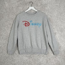 Women's Gray Disney Distressed Mickey And Co Crew Neck Sweatshirt Size M